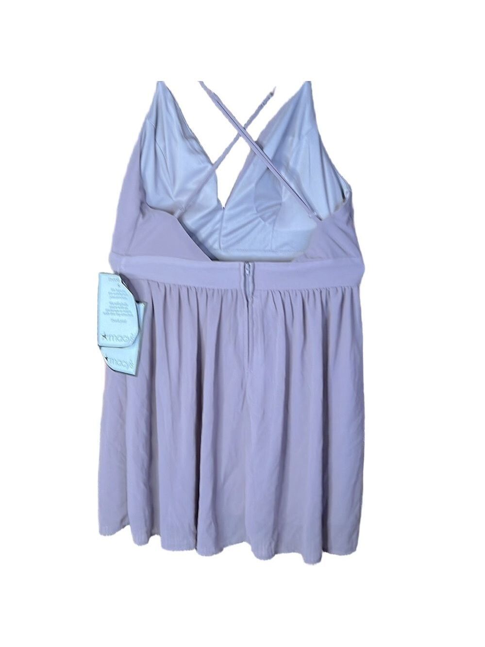 Speechless Formal Dress, SZ 15, Mauve, NWT, crossed adjustable spaghetti straps - Picture 3 of 10
